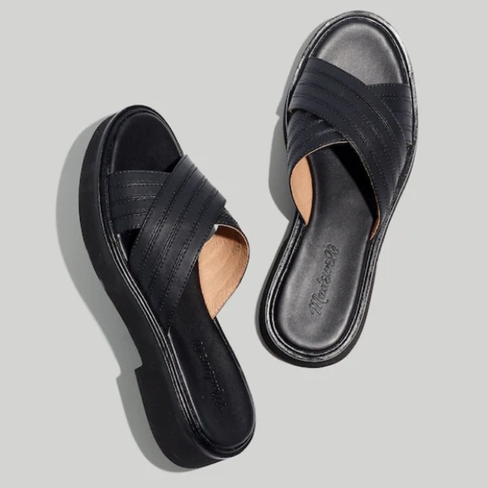 Madewell The Alina Platform Sandal Black Size 9